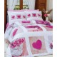 Lenjerie de pat bumbac saten PINK HEARTS