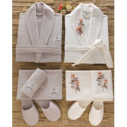 SET ANETTA BEJ Halat Dama/Barbat & Prosope & Papuci Baie, 8 piese