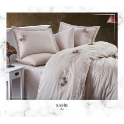 Lenjerie pat brodata Safir Beige