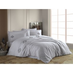 Lenjerie de Pat Brodata Azra Grey