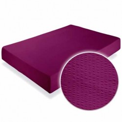 Cearceaf pat cu elastic bumbac creponat Fucsia Red