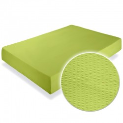 Cearceaf pat cu elastic bumbac creponat Verde Lime