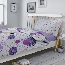 Lenjerie de pat bumbac Liliac Dots, 3 piese