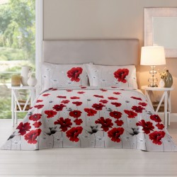 OFERTA 3 PIESE, Red Poppy, lenjerie pat bumbac 100%