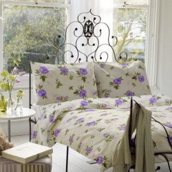 OFERTA 3 PIESE, Purple Rose, lenjerie pat bumbac 100%