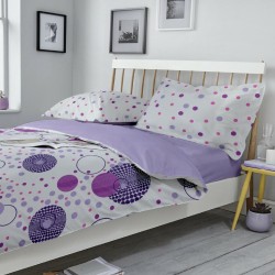 Lenjerie de pat bumbac Dots Lila & Lila