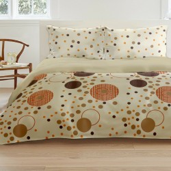 Lenjerie de pat bumbac Dots Maro & Crem