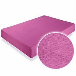 Cearceaf pat cu elastic bumbac creponat  Roz Rosebloom