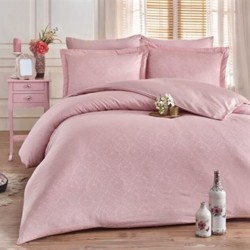 Lenjerie de pat bumbac satinat DAMASK PUDRA